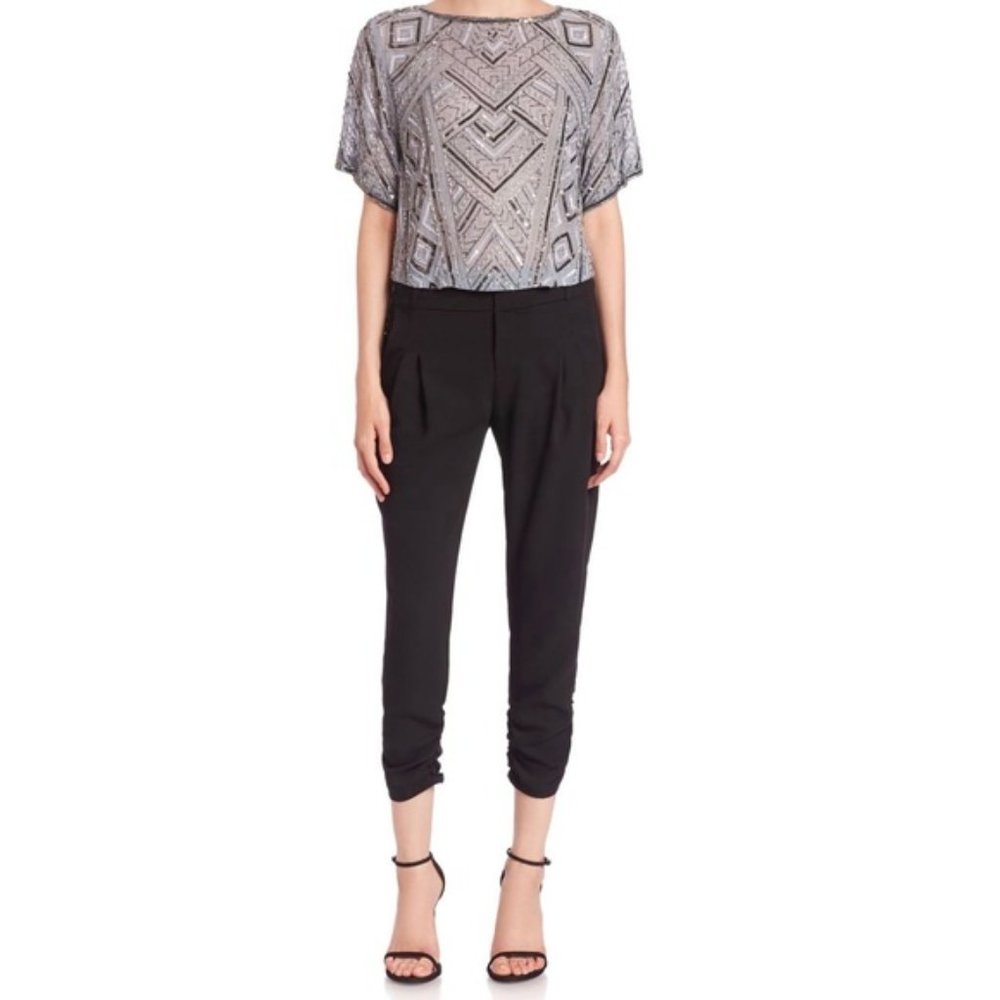 Parker Black Devlin Ruched Cropped Pants